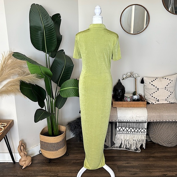 💚👗 Slinky Button-up Shirt Maxi Dress Sz XL👗💚 - Picture 4 of 9